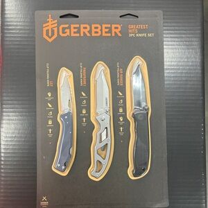 Gerber 3-Piece Knife Set - Black and Silver
